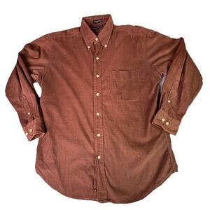 Britches Men's Shirt Size Large Corduroy Button Down Brown Long Sleeve Cotton